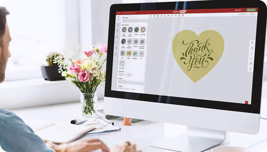 How To Personalize Custom Heart Shaped Stickers Online?